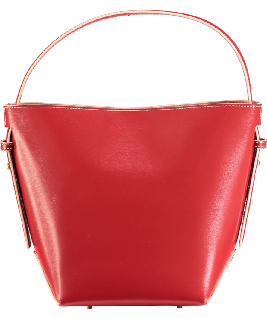 J McLaughlin Red Crawford Leather Bucket Bag One Size