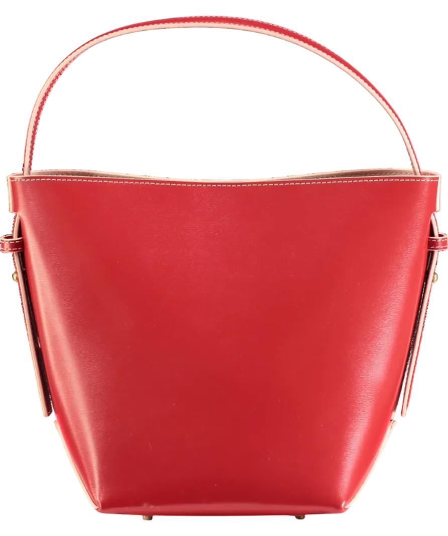 J McLaughlin Red Crawford Leather Bucket Bag One Size