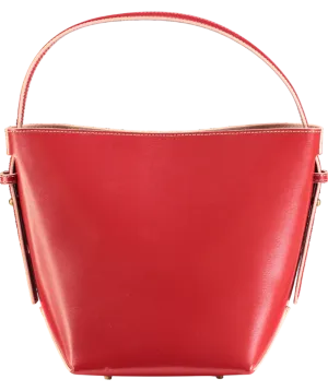 J McLaughlin Red Crawford Leather Bucket Bag One Size