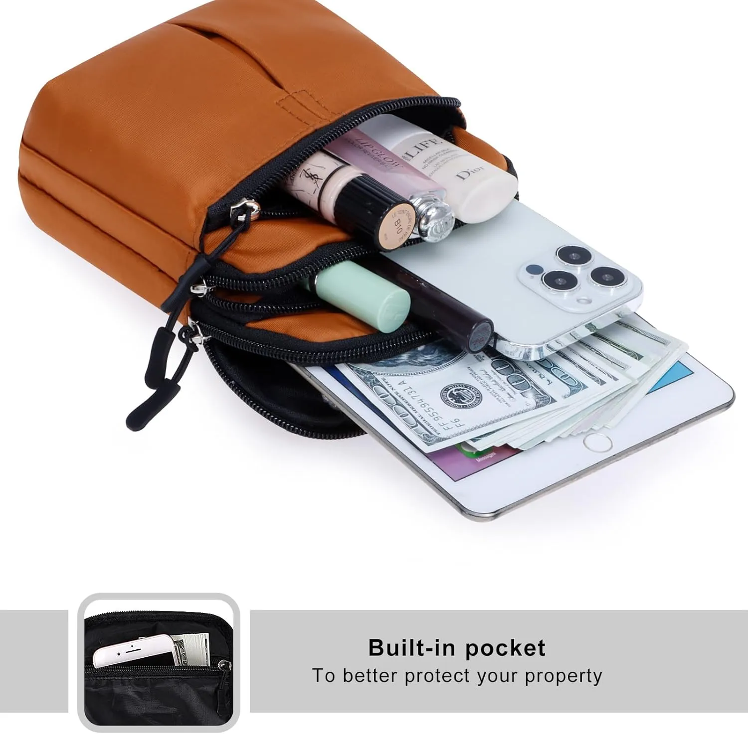 KAMO Multifunction Phone Waist Bag - Diagonal Crossbody Purse for Women & Men
