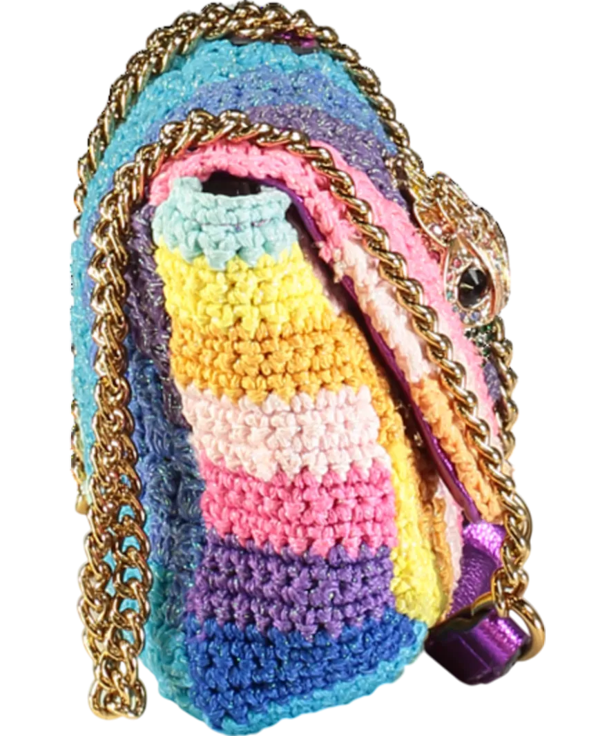 Kurt Geiger Multicoloured Medium Kensington Rainbow Crochet Convertible Shoulder Bag One Size