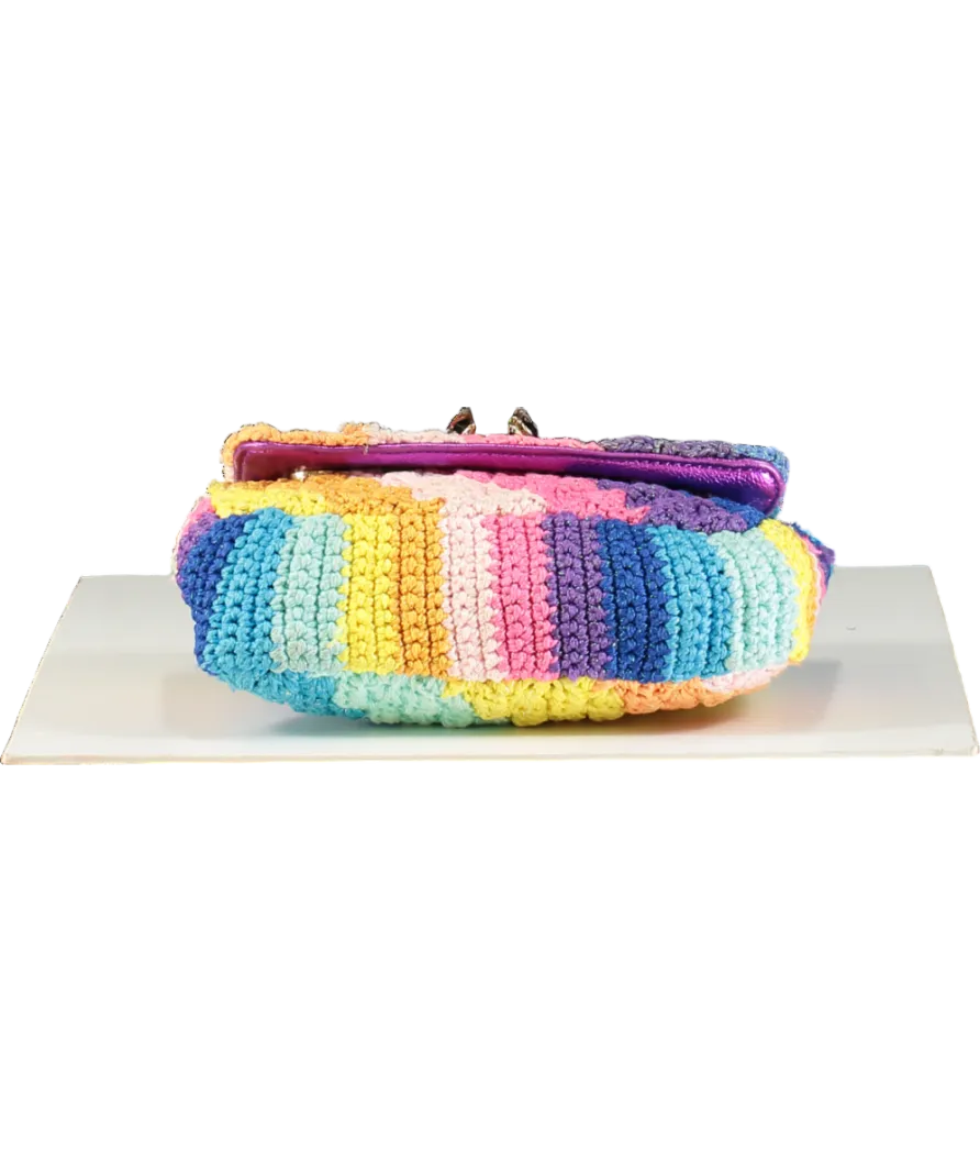Kurt Geiger Multicoloured Medium Kensington Rainbow Crochet Convertible Shoulder Bag One Size
