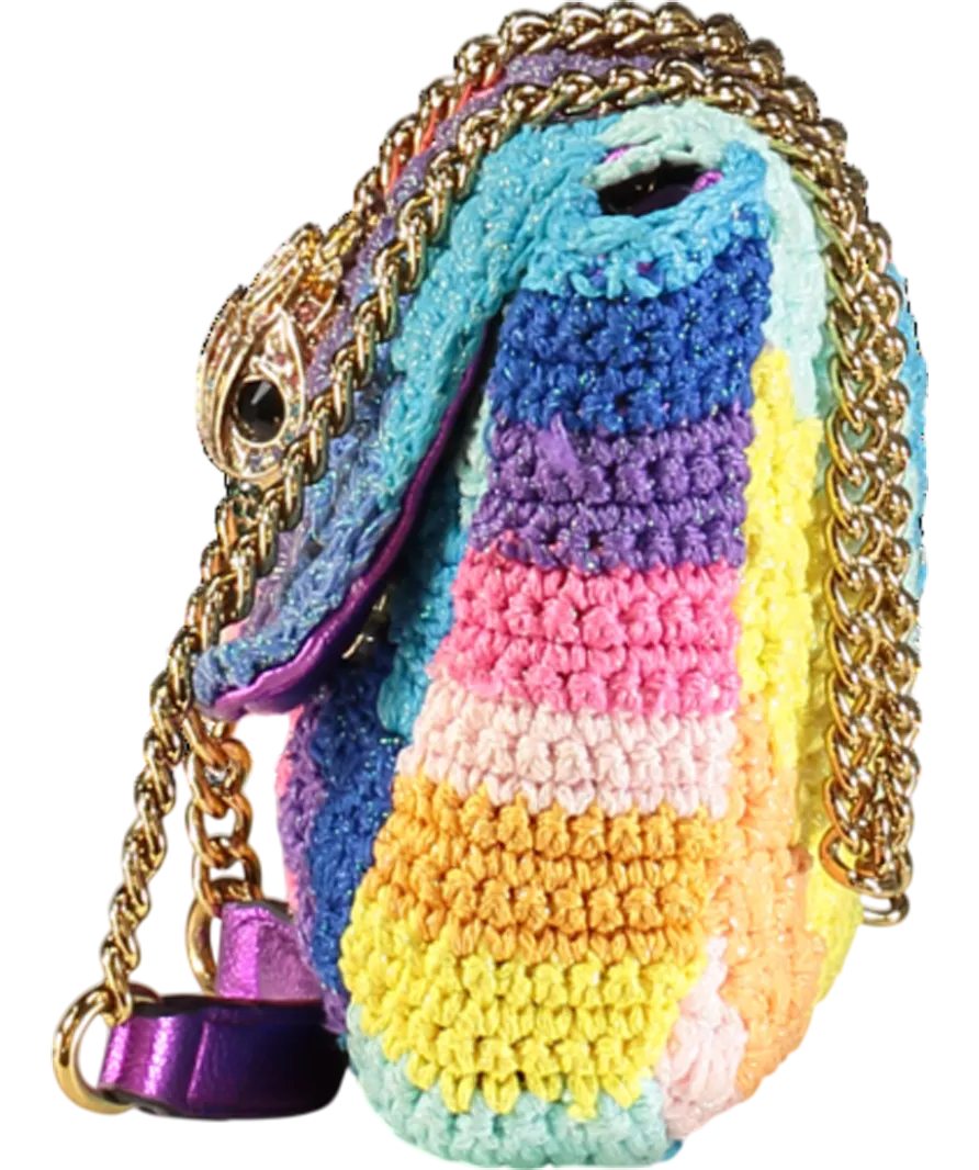Kurt Geiger Multicoloured Medium Kensington Rainbow Crochet Convertible Shoulder Bag One Size