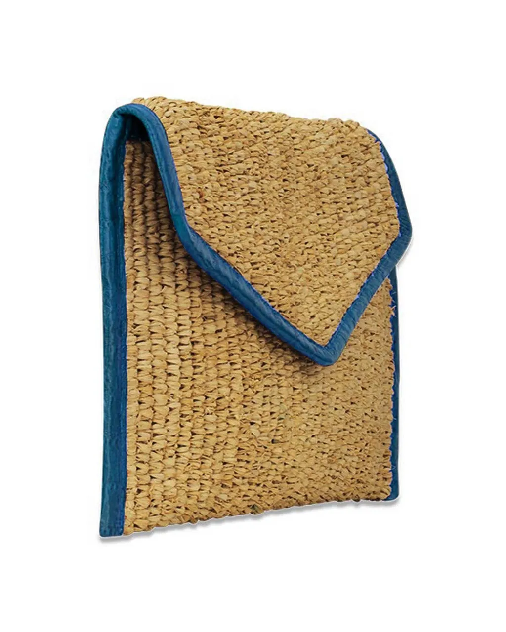 LADY RAFFIA ENVELOPE CLUTCH | BRIGHT BLUE