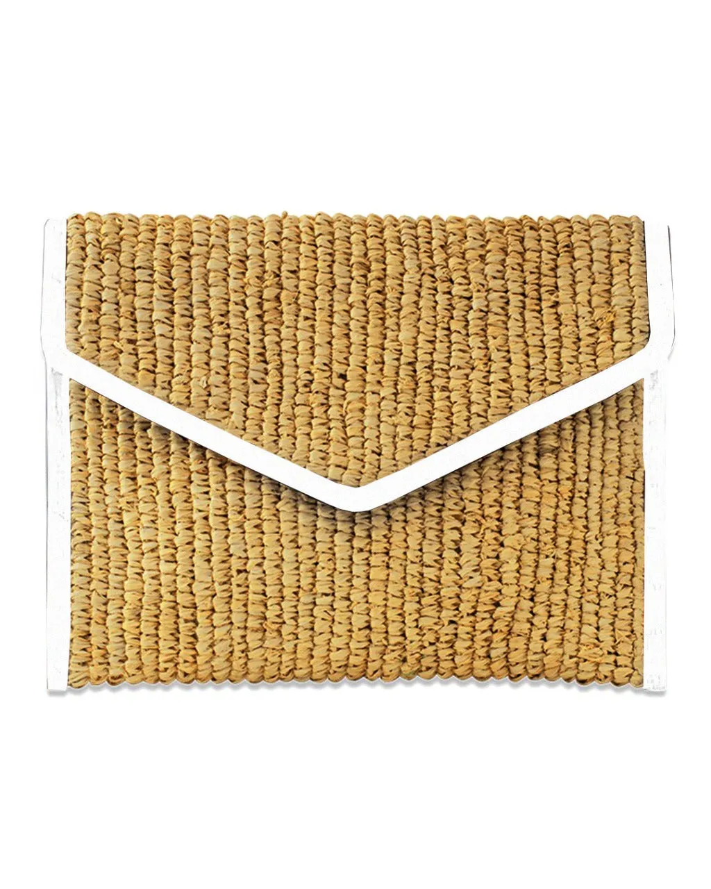 LADY RAFFIA ENVELOPE CLUTCH | WHITE