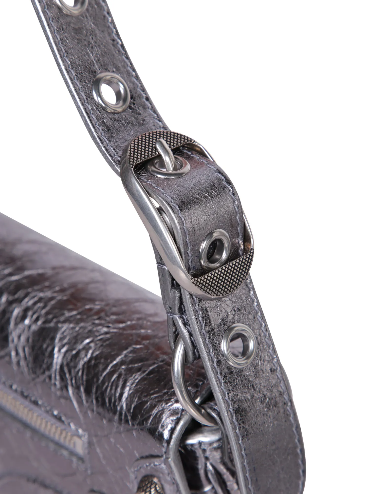 Le Cagole Sling small silver bag