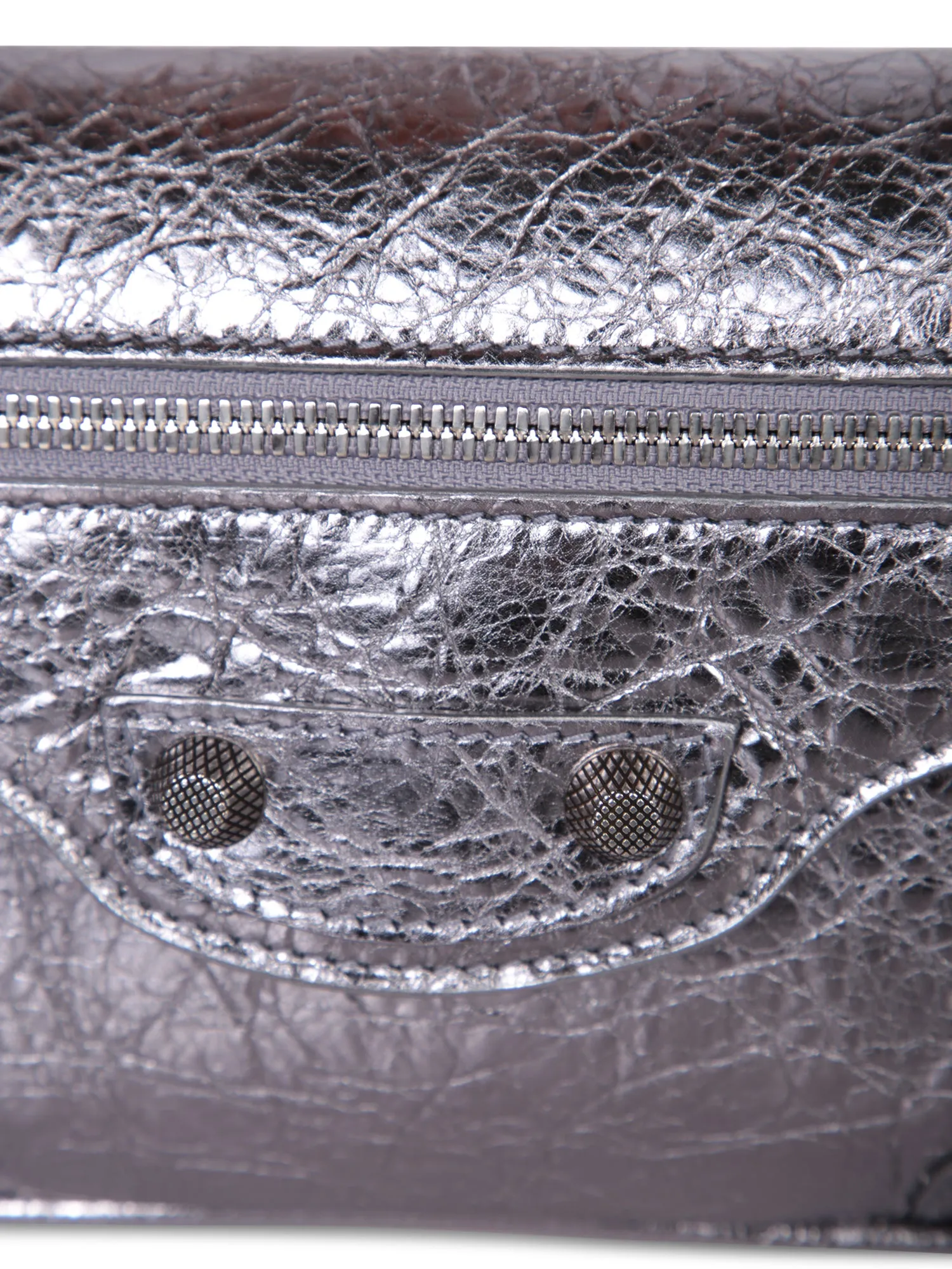Le Cagole Sling small silver bag