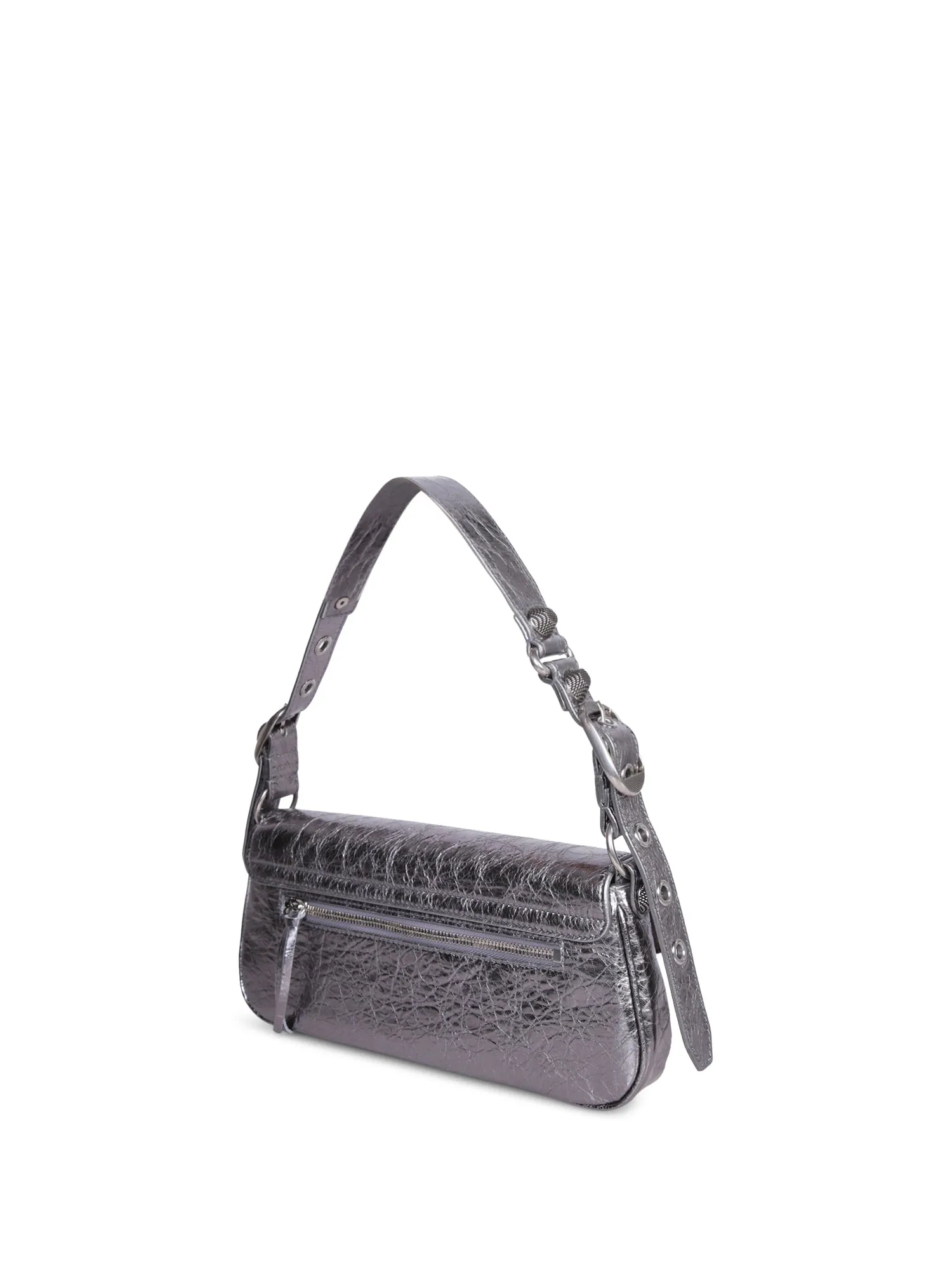 Le Cagole Sling small silver bag