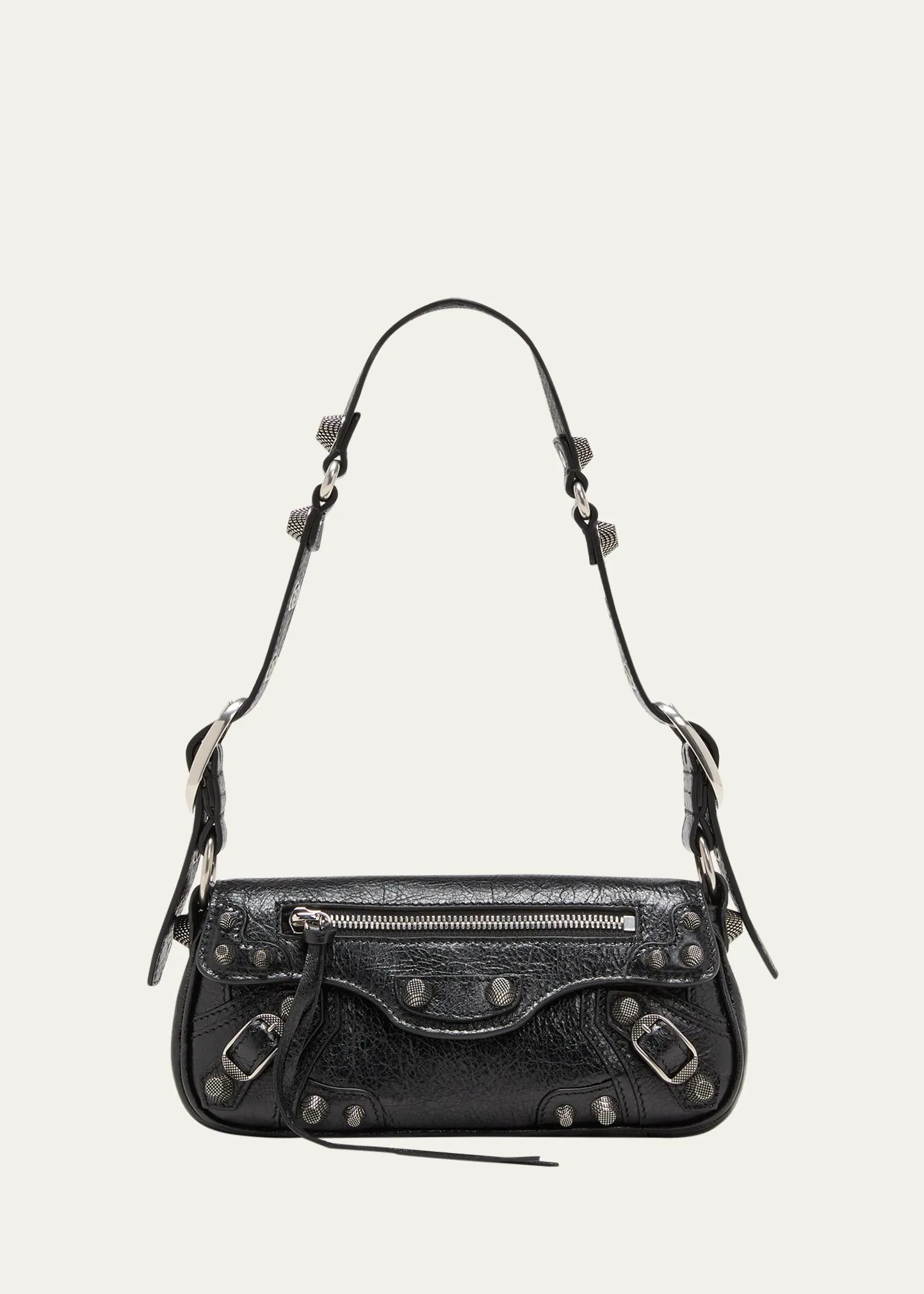 Le Cagole XS Sling Crinkled Leather Shoulder Bag