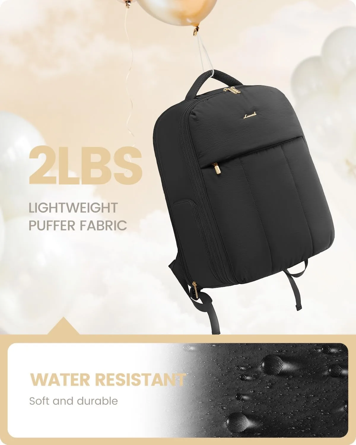 LOVEVOOK Travel Backpack for Women with Shoe Compartment, Puffer Carry on Backpack Flight Approved 40L Personal Item Travel Bag Fits 17inch Laptop, Waterproof Lightweight Bags with 3 Packing Cubes