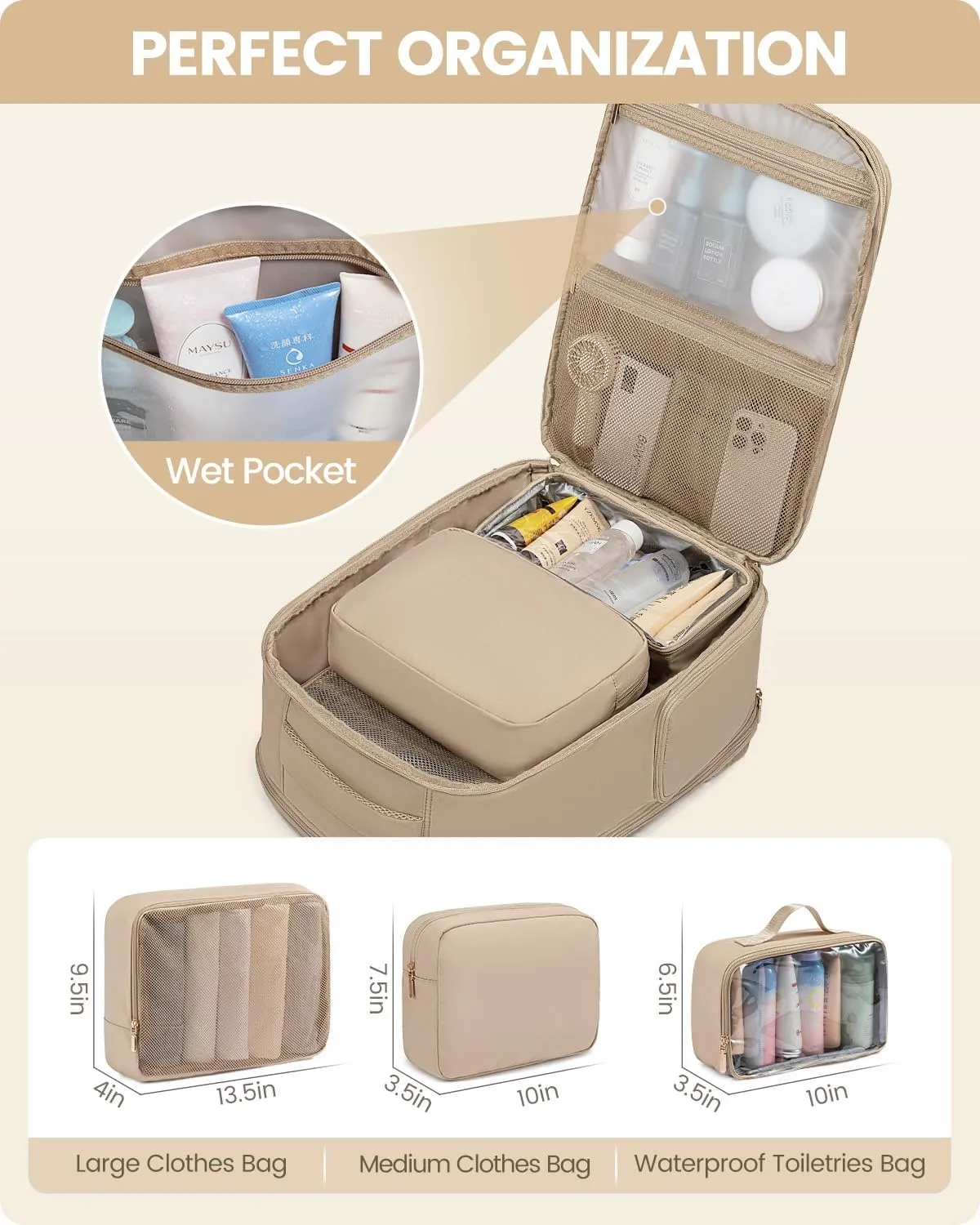 LOVEVOOK Travel Backpack for Women with Shoe Compartment, Puffer Carry on Backpack Flight Approved 40L Personal Item Travel Bag Fits 17inch Laptop, Waterproof Lightweight Bags with 3 Packing Cubes