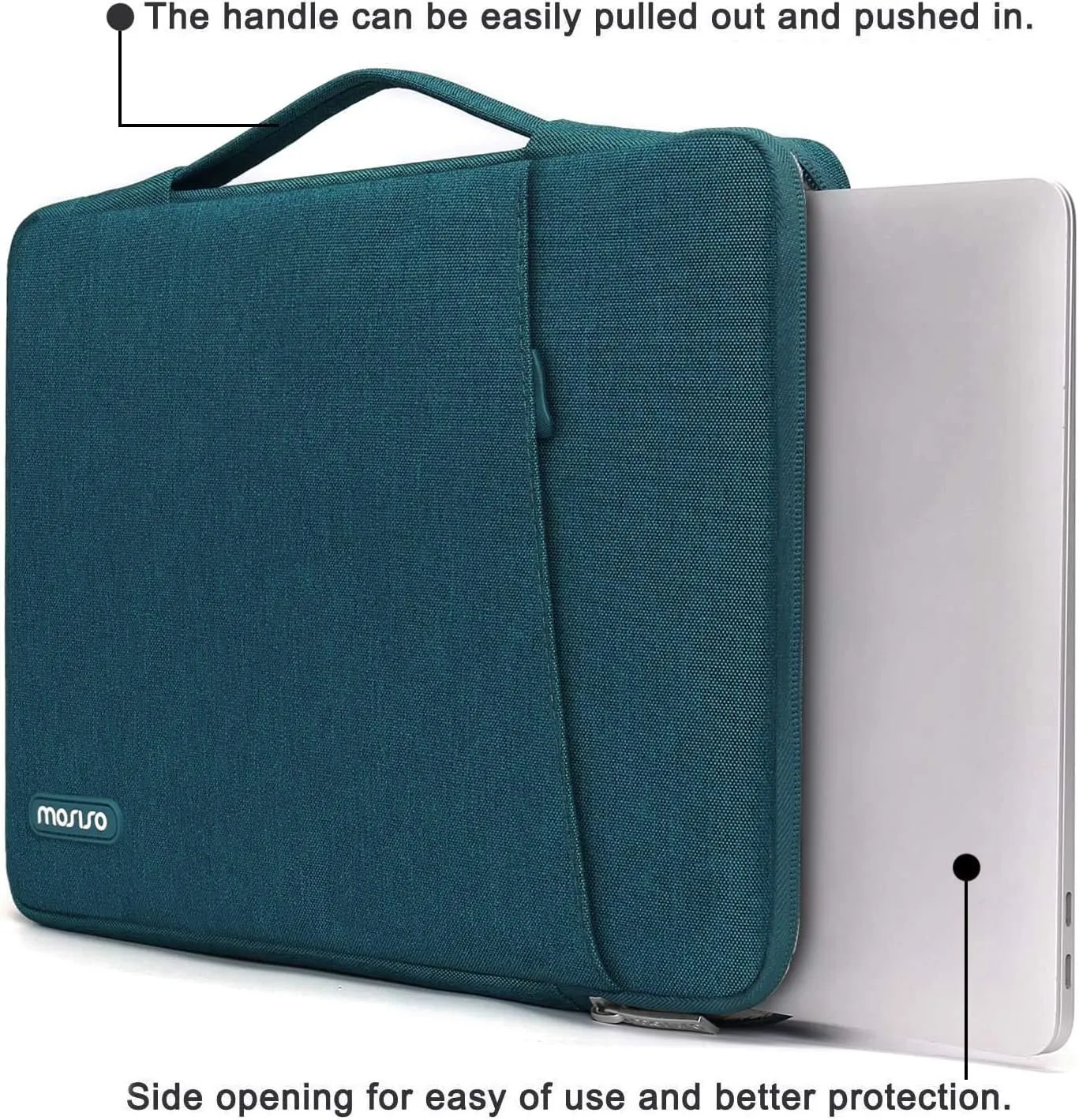 MOSISO Compatible with MacBook Pro 13 inch Case M2 2023, 2022, 2021-2016 A2338 M1 A2251 A2289 A2159 A1989 A1708 A1706, Plastic Hard Case & 360 Protective Sleeve Bag & Keyboard Skin, Deep Teal