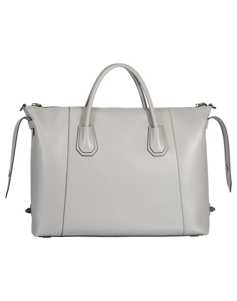 Pearl Grey Antigona Soft Medium Bag