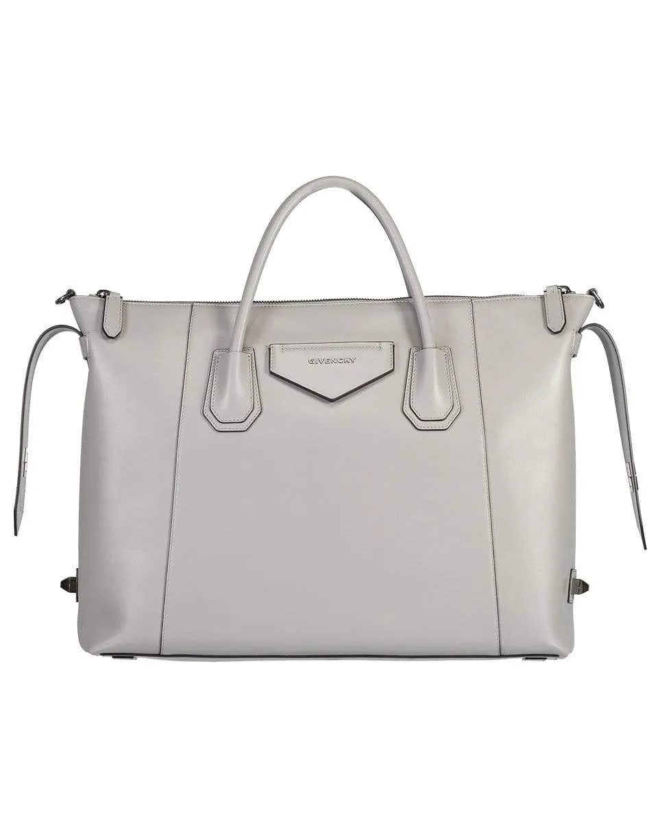Pearl Grey Antigona Soft Medium Bag