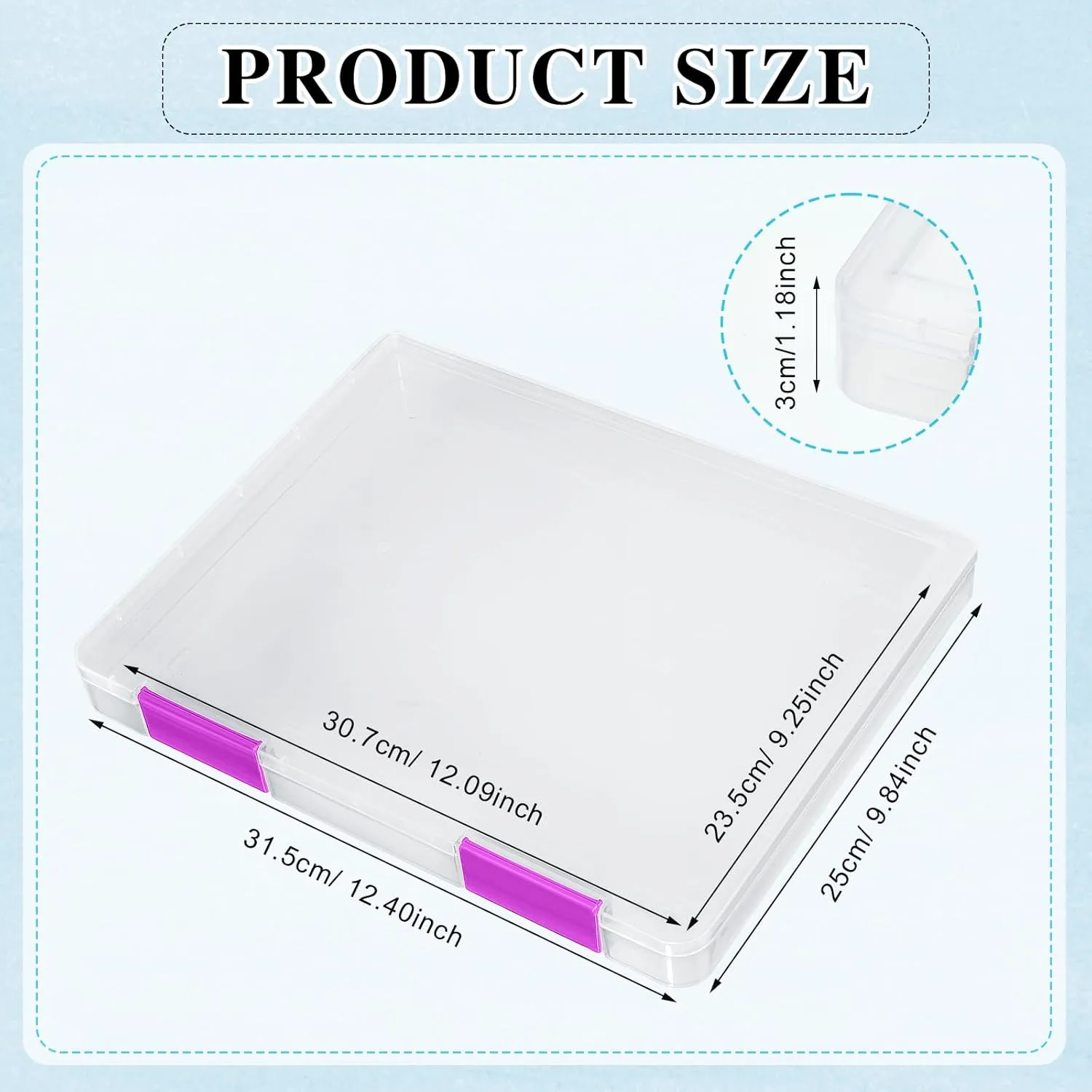 PerKoop 6 Pcs Clear A4 File Box Document Plastic Storage Box Paper Plastic Case Board Game Storage Containers Magazine Protector File Holder with Buckle (Colorful,12.4 x 9.84 x 1.18 Inches)