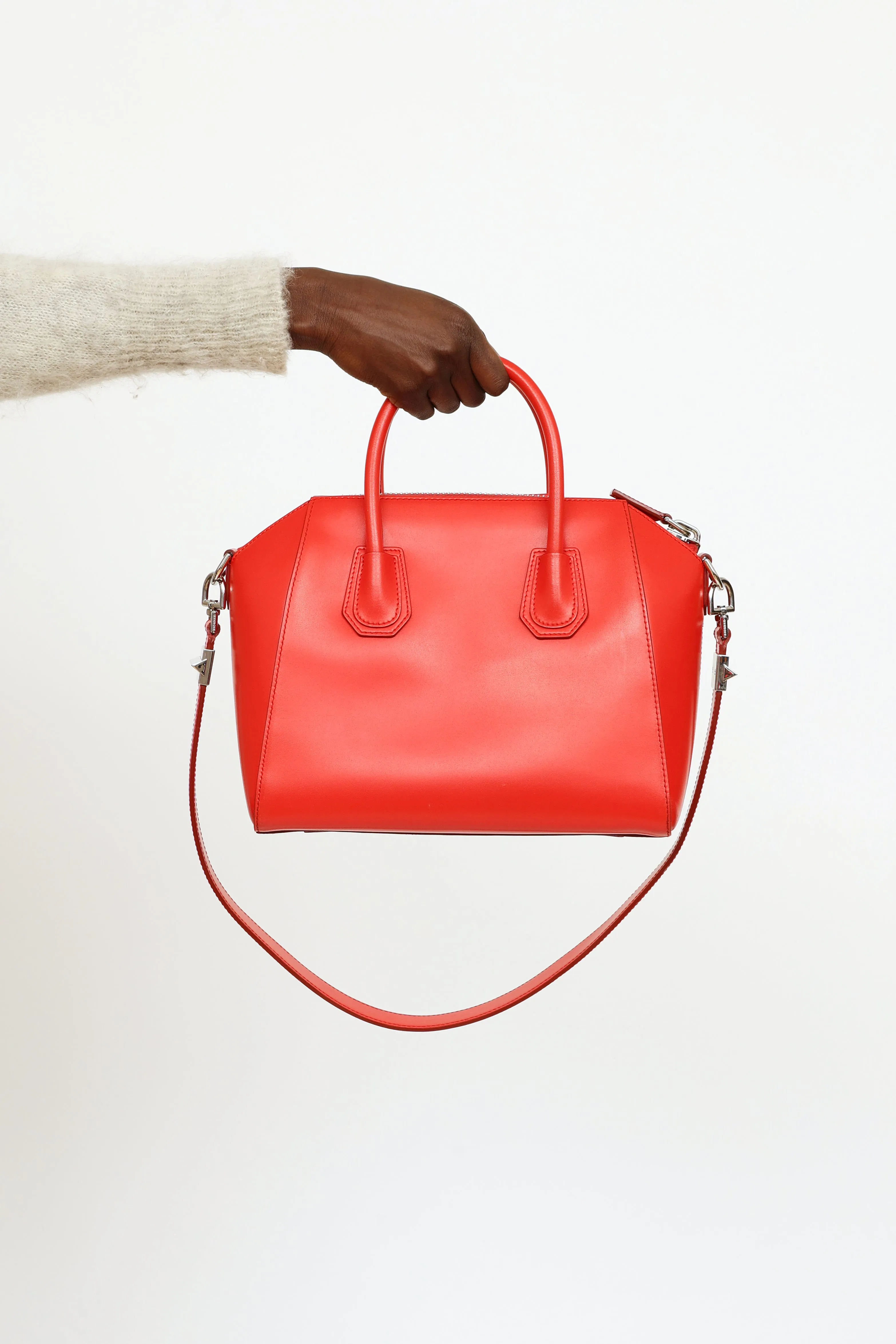 Red Leather Antigona Bag