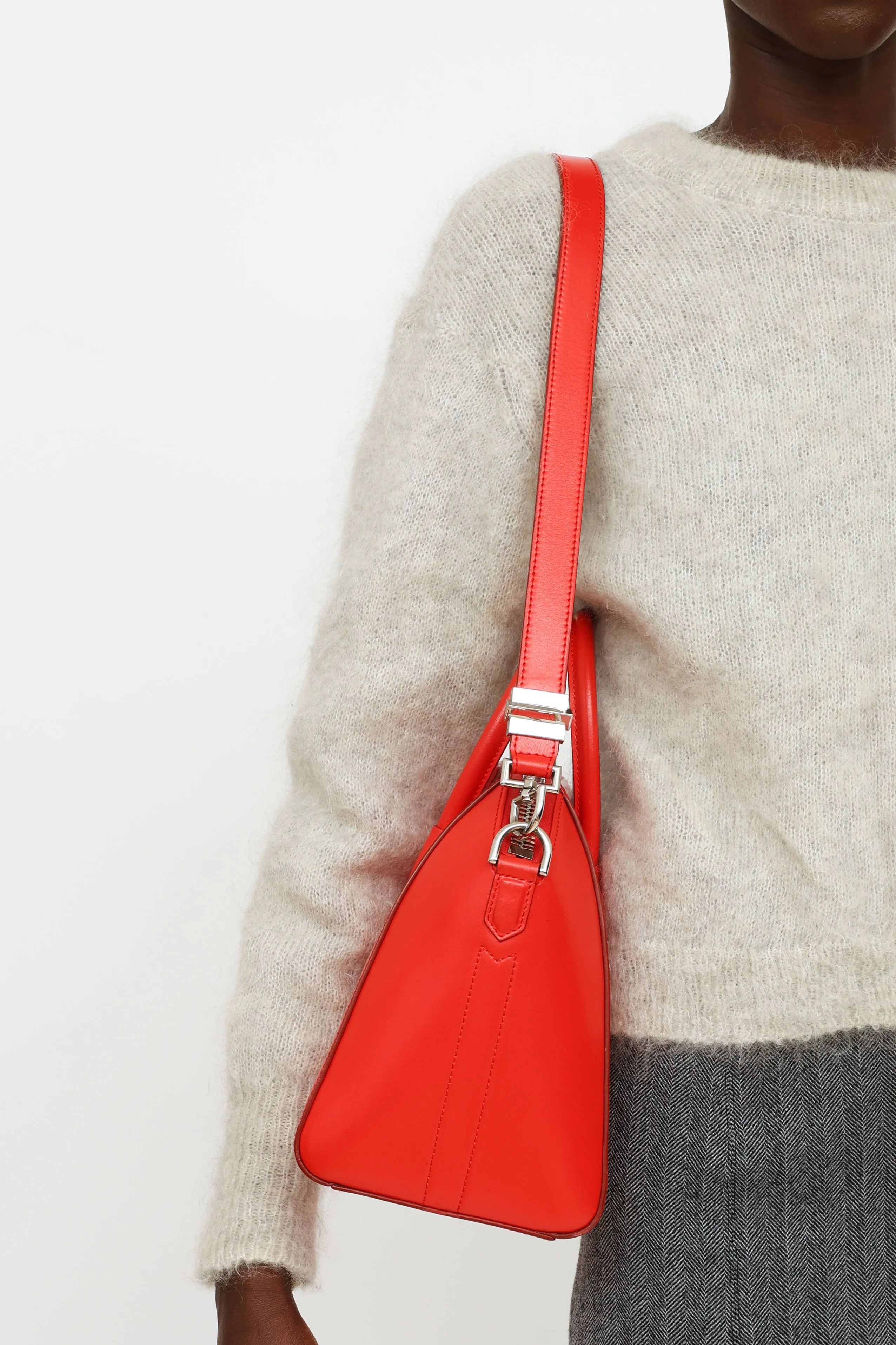 Red Leather Antigona Bag