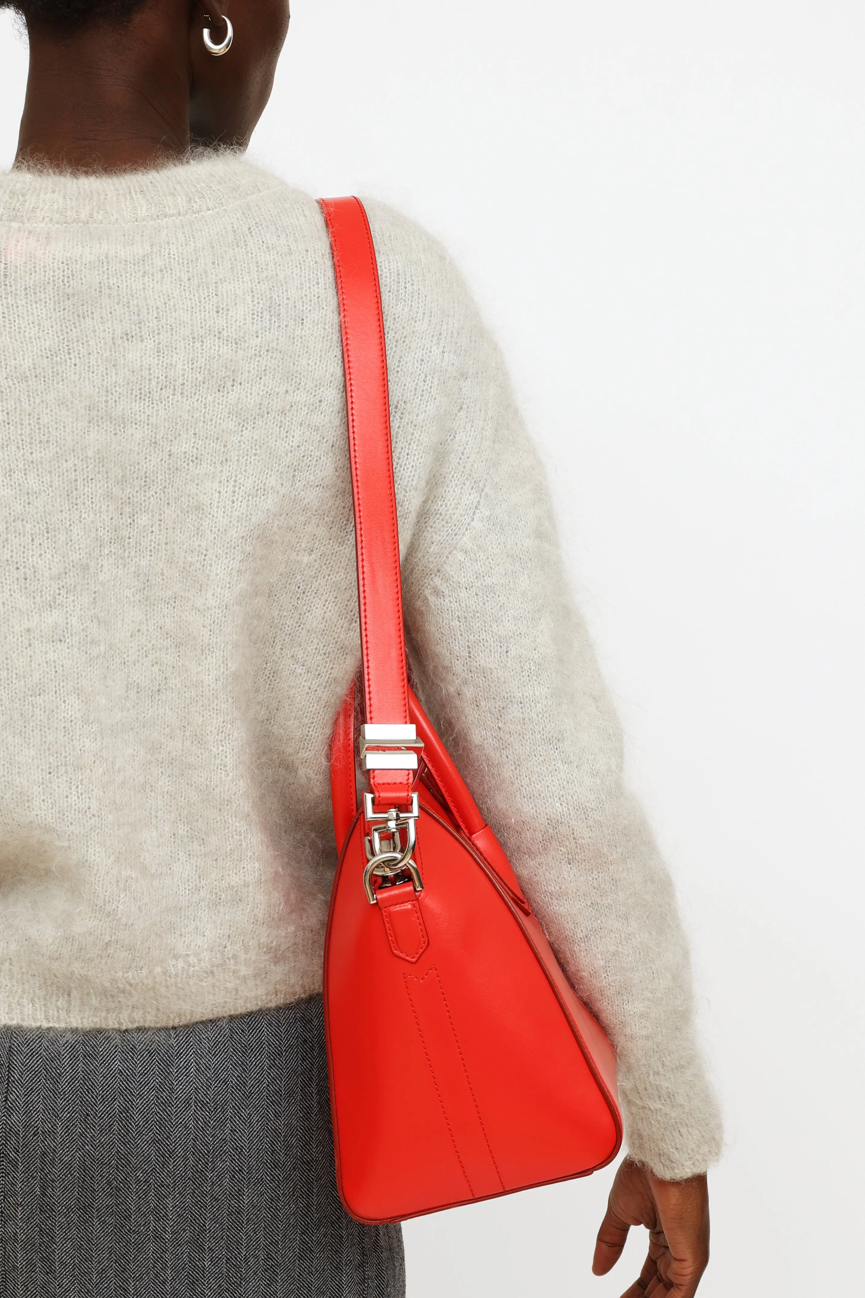 Red Leather Antigona Bag
