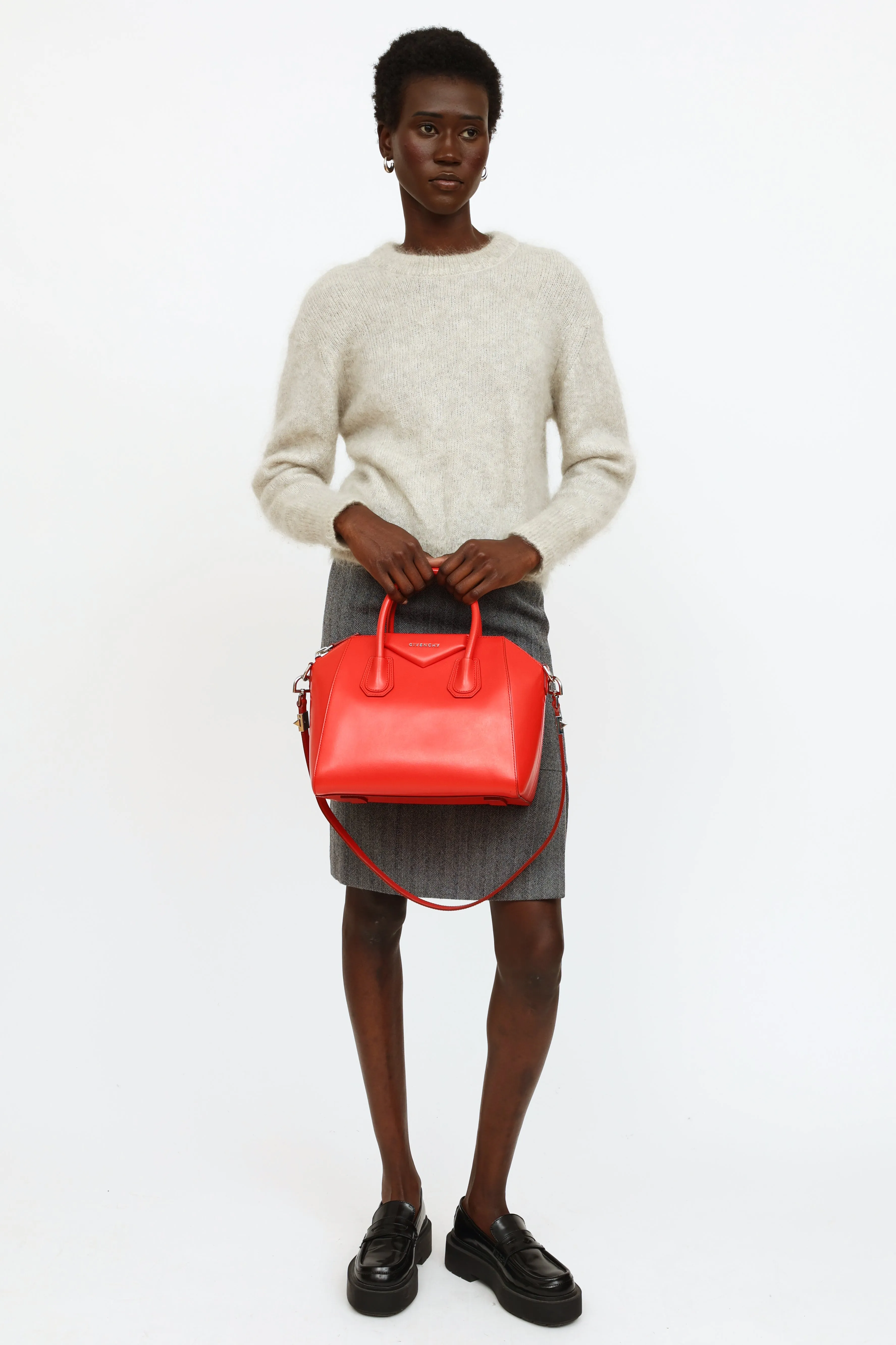 Red Leather Antigona Bag