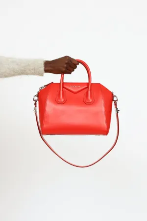 Red Leather Antigona Bag