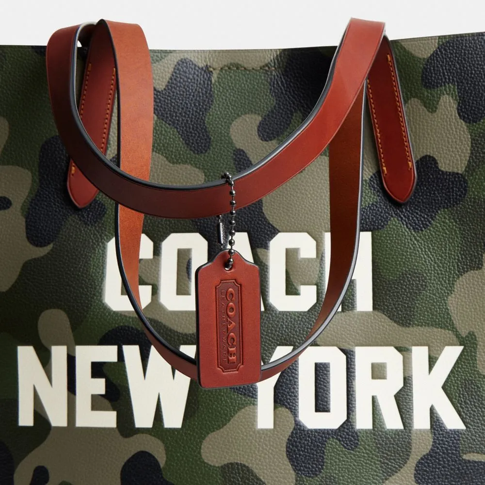 Relay Tote Bag With Camo Print And Coach Graphic
