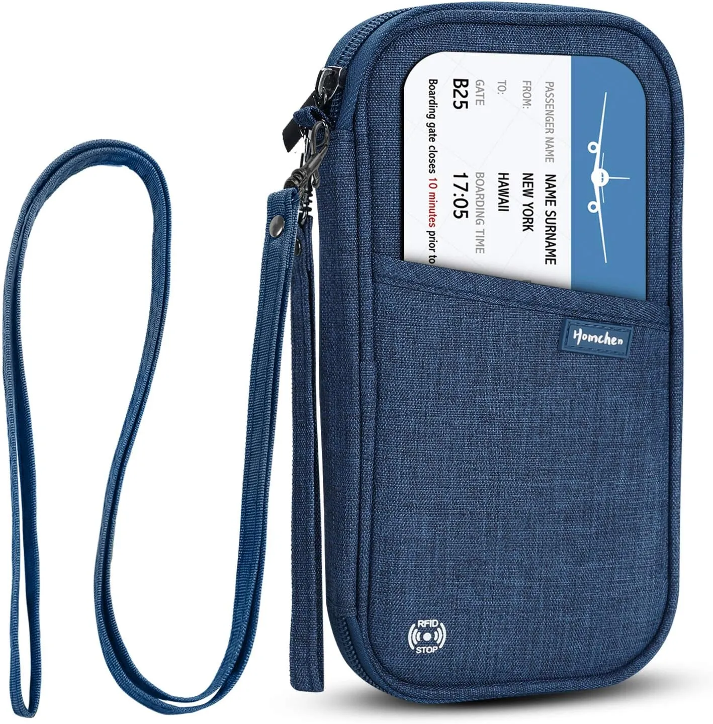 RFID Family Passport Wallet Holder Waterproof, Travel Document Organizer Credit Card Clutch Bag for Men Women