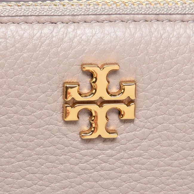Tory Burch Kira Pabbled Top-Zip Crossbody 61385 Gray Heron