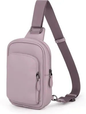 Uromee Sling Bag for Women Crossbody Purse Vegan Leather Fashion Fanny Pack Chest Bag Convertible Small Backpack