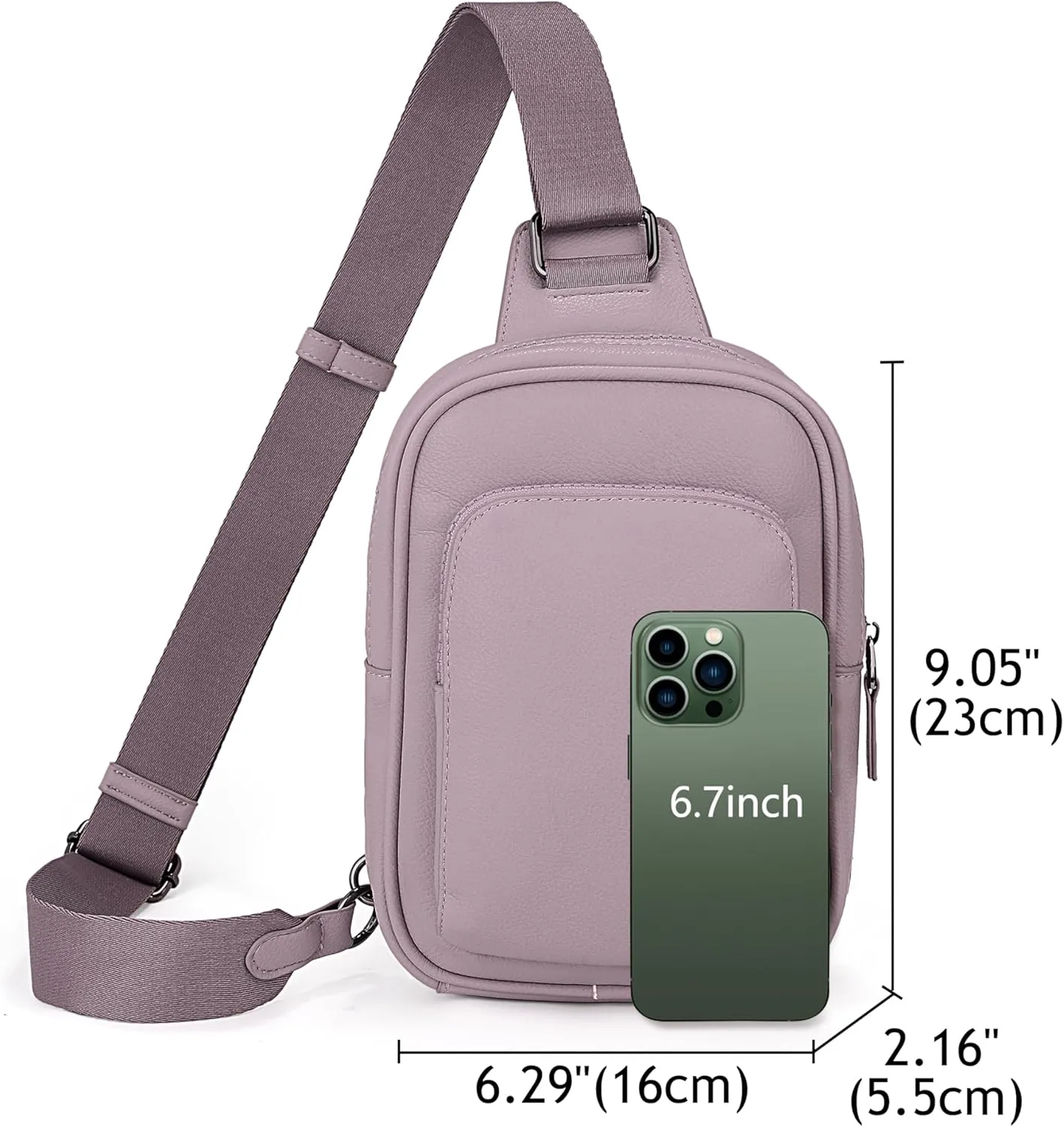 Uromee Sling Bag for Women Crossbody Purse Vegan Leather Fashion Fanny Pack Chest Bag Convertible Small Backpack