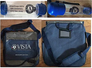 VISTA / AMERICORPS 50th Anniversary bottle   laptop bag