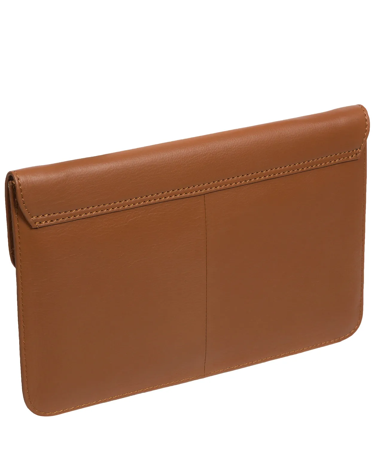'Viviane' Tan Leather Clutch Bag