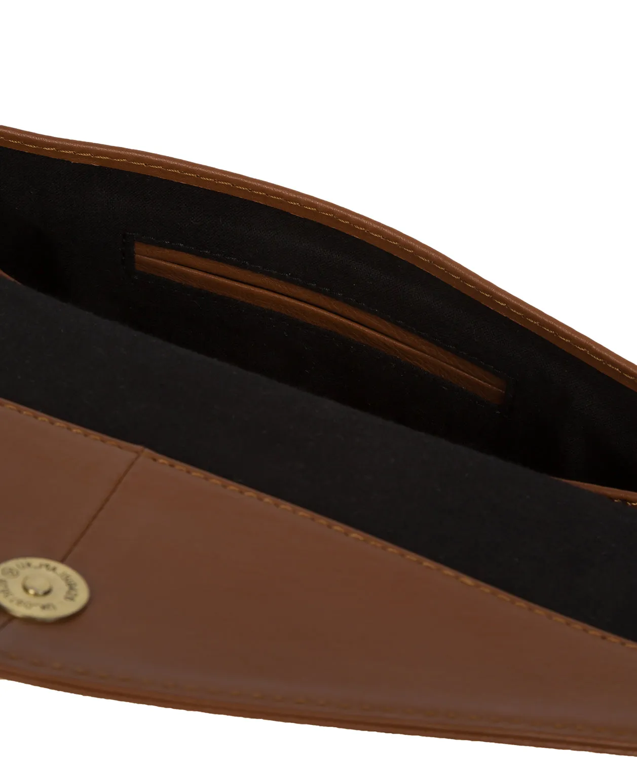 'Viviane' Tan Leather Clutch Bag